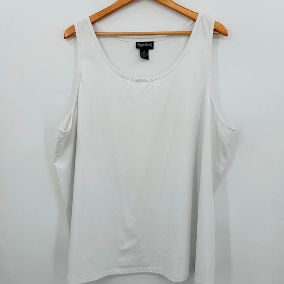 Maggie Barnes WHITE Tank Shell Camisole Top Womens 3X 26/28W STRETCHY - Picture 3 of 4